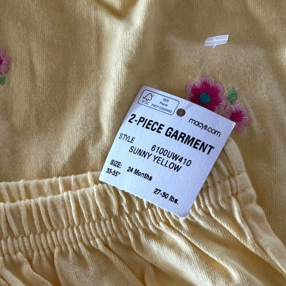 First Impressions Yellow Kids Matching Set, baby 18-24 months